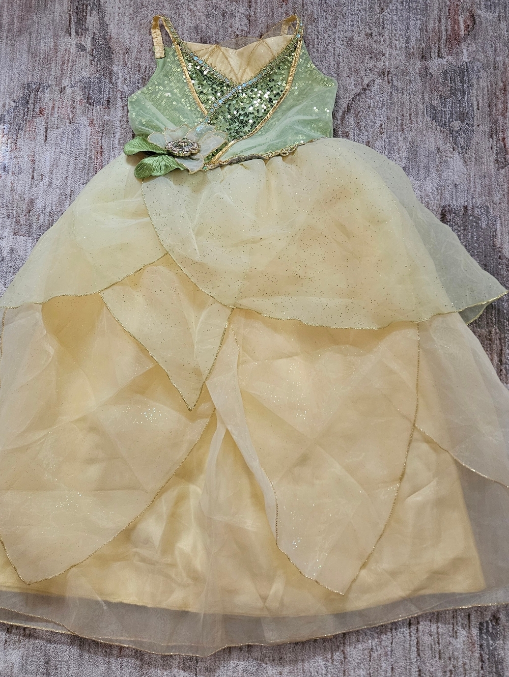 Disney Green and Gold Fairy Princess Dress